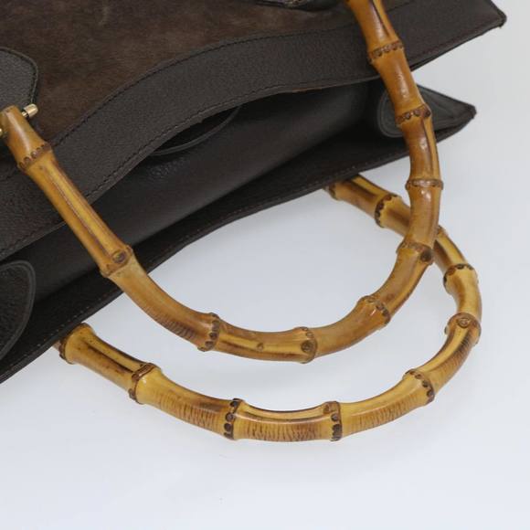GUCCI Bamboo Hand Bag Suede Brown 002 1095 0260 Auth 57388 - Picture 6 of 16